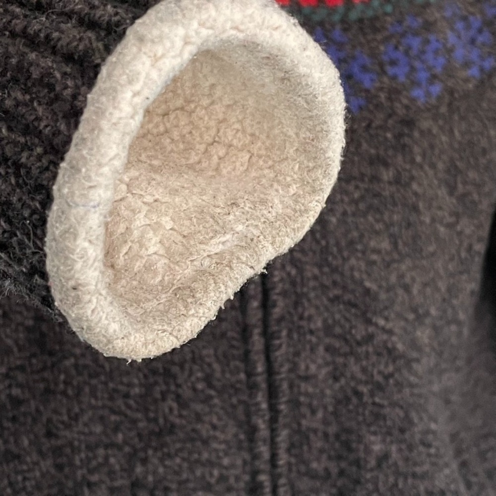L.L. Bean 100% Lambswool Fair Isle Sweater Jacket Sherpa Lined Zip Women's L - Picture 9 of 12